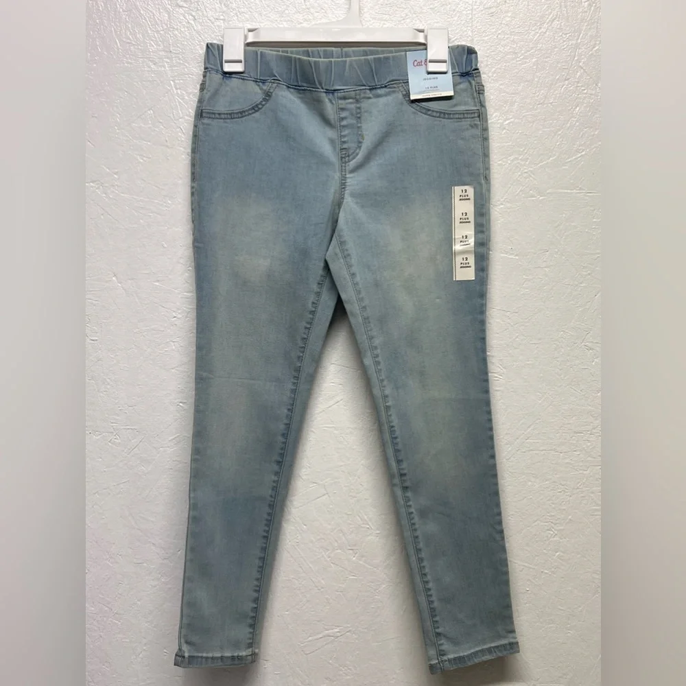 Cat & Jack Girls Super Stretch Light Wash Jegging - Size 12 Plus